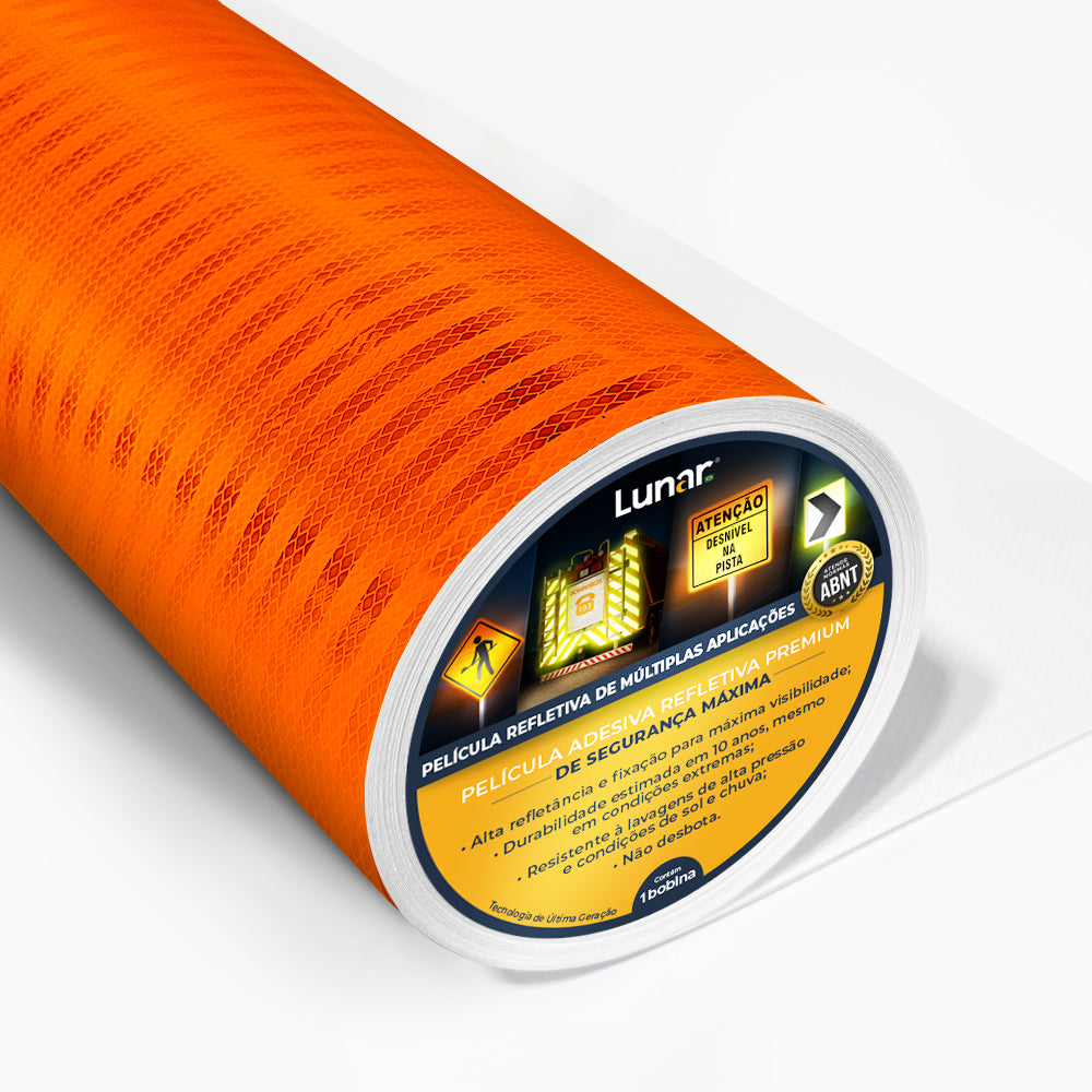 Película Adesiva Refletiva Prismática Normativa Alta Intensidade - 1.24 m de Largura