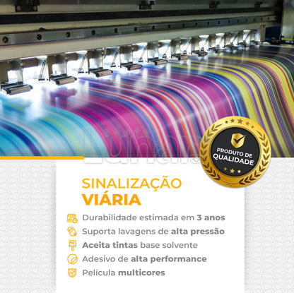 Película Vinil Adesivo Refletivo Para Impressão - 1.24 m de Largura