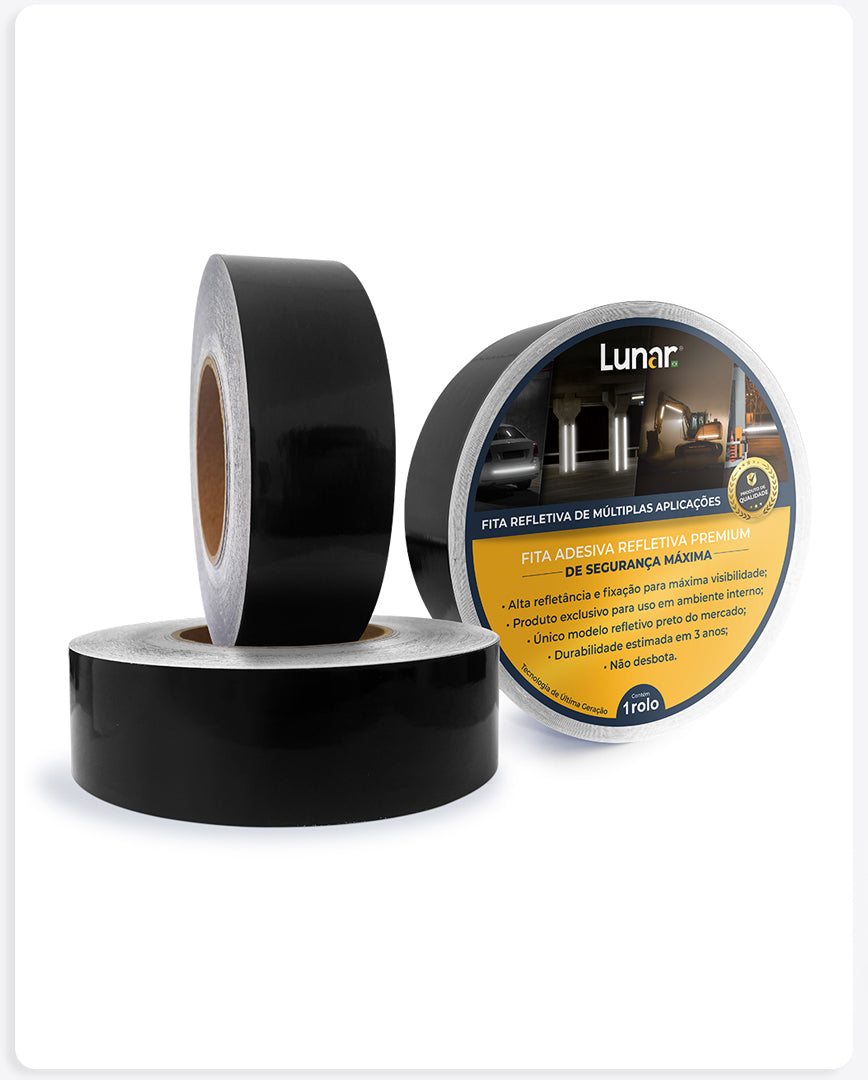 Fita Adesiva Refletiva Preta - 05 cm de Largura
