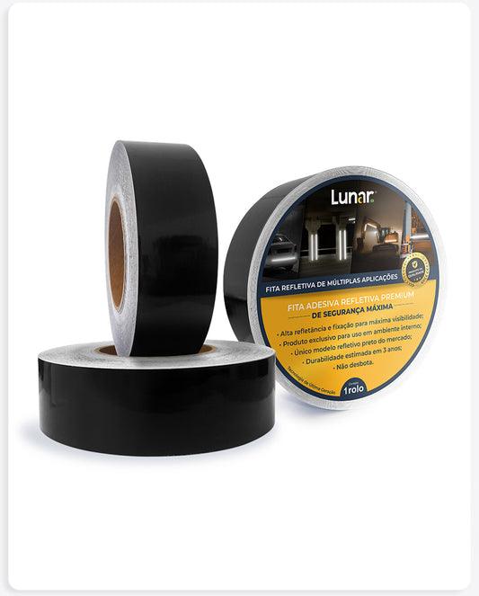 Fita Adesiva Refletiva Preta - 05 cm de Largura
