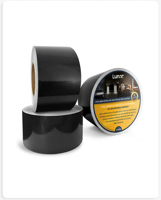 Fita Adesiva Refletiva Preta - 10 cm de Largura