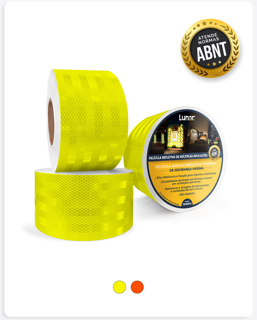 Fita Adesiva Refletiva Prismática Normativa Alta Intensidade - 10 cm de Largura