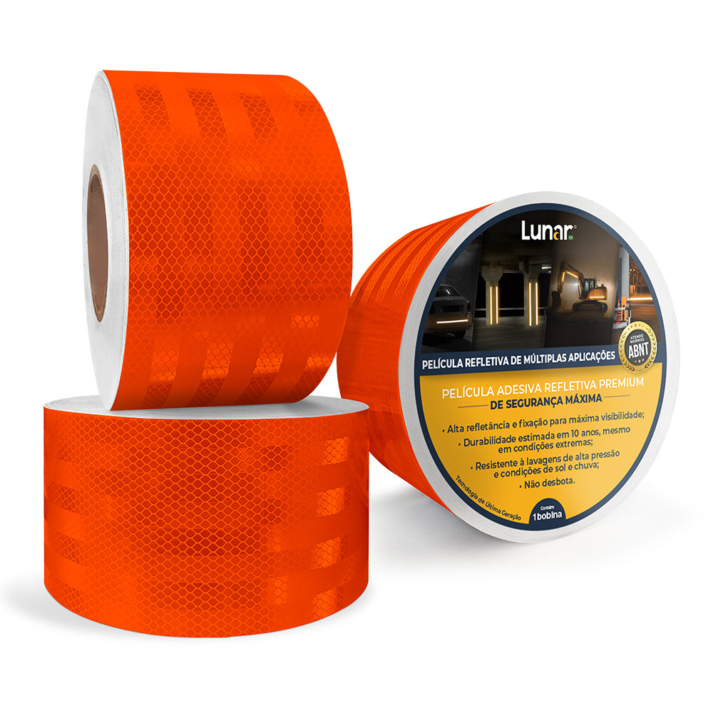 Fita Adesiva Refletiva Prismática Normativa Alta Intensidade - 10 cm de Largura
