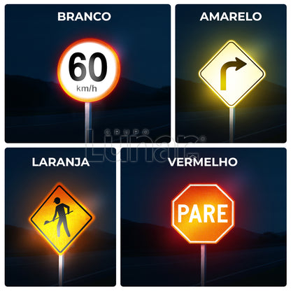 Película Adesiva Refletiva Prismática Normativa - 0.62 m de Largura