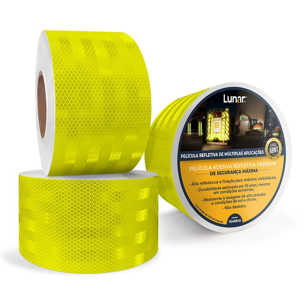 Fita Adesiva Refletiva Prismática Normativa Alta Intensidade - 10 cm de Largura