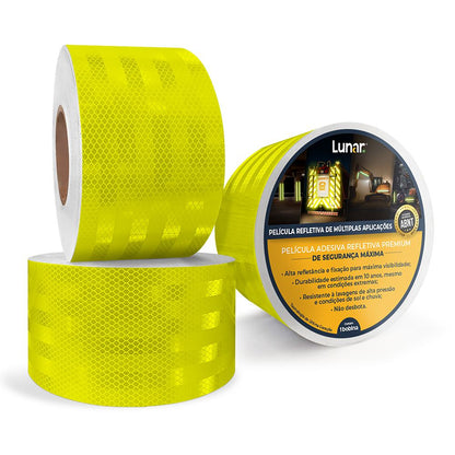 Fita Adesiva Refletiva Prismática Normativa Alta Intensidade - 10 cm de Largura